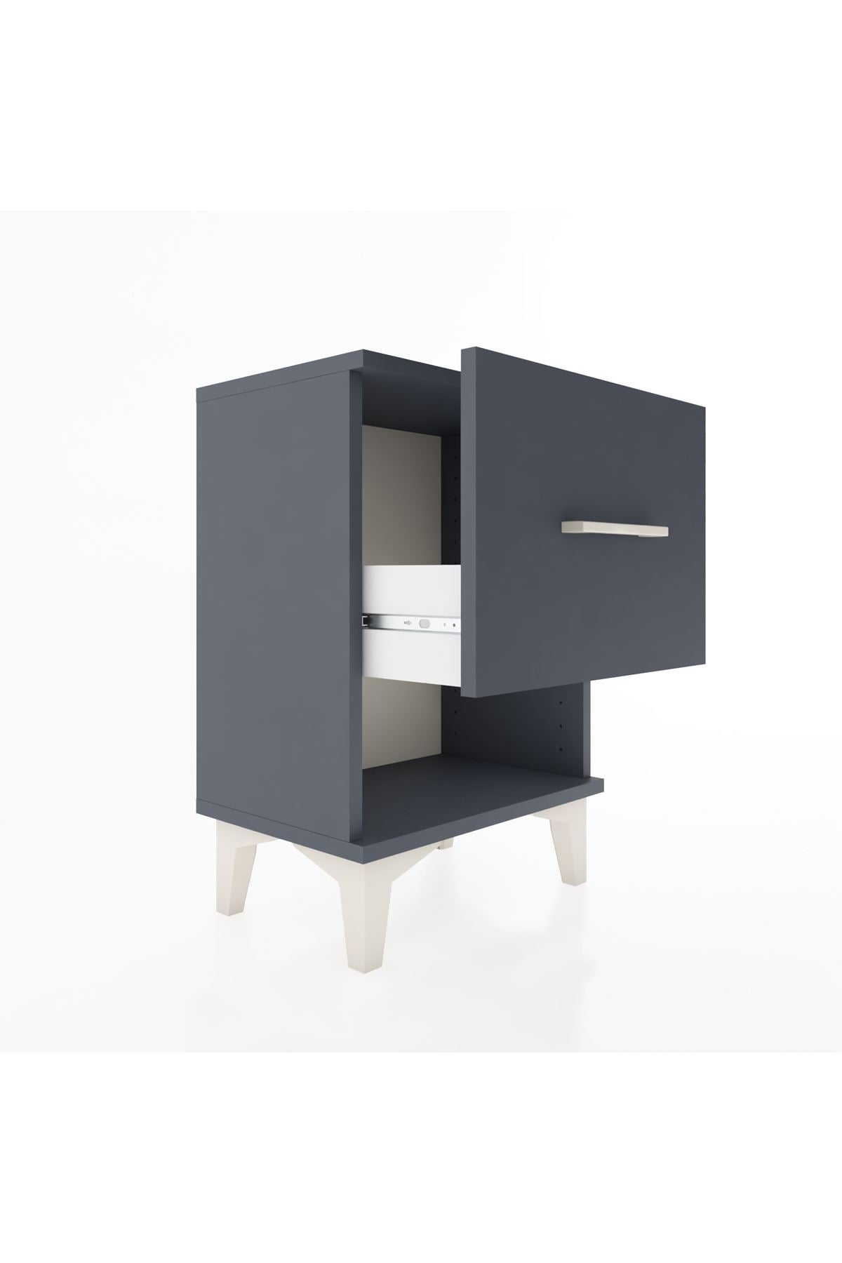 Arges Komodin Tek Çekmeceli 44x30x64 Antrasit-Antrasit