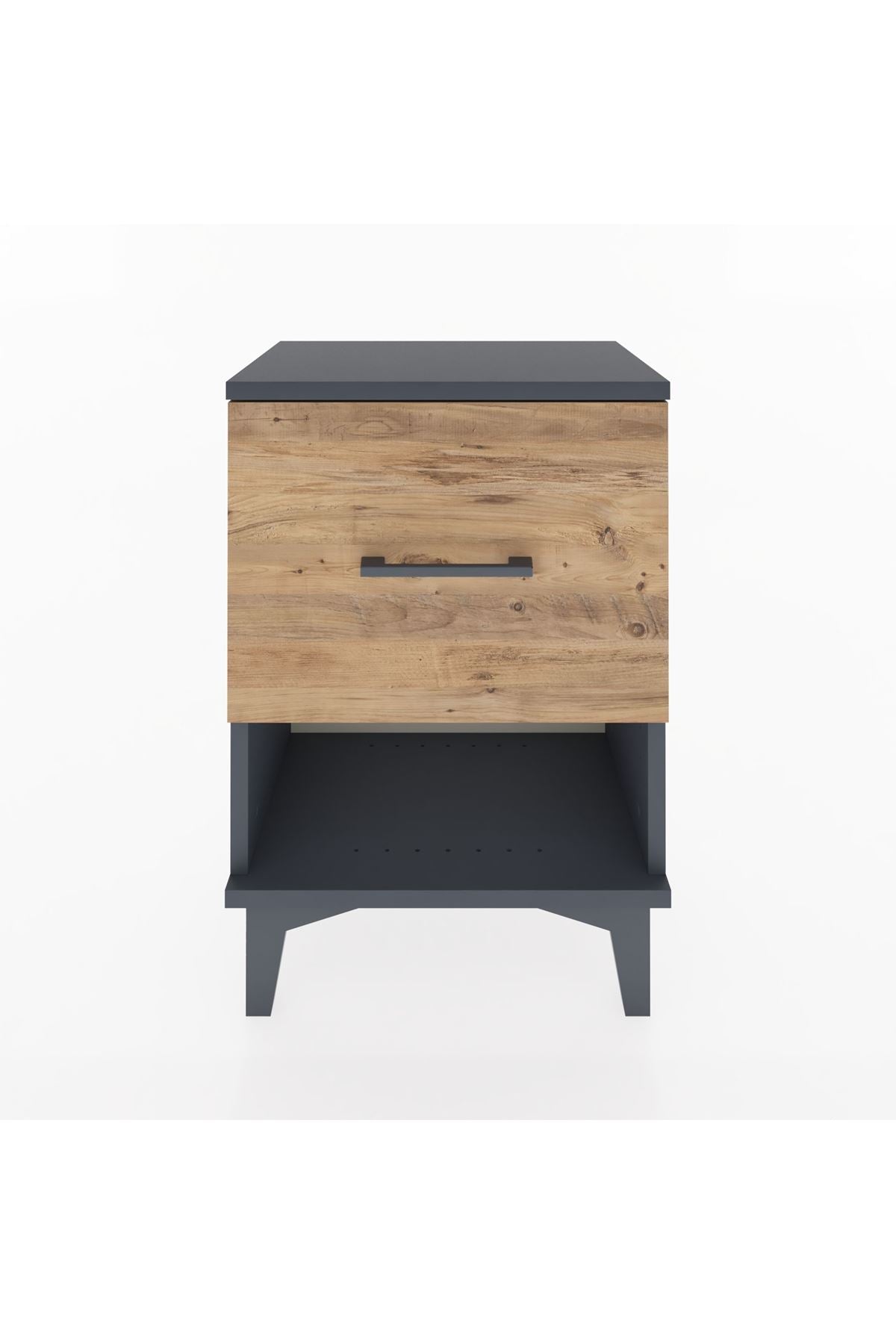 Arges Komodin Tek Çekmeceli 44x30x64 Antrasit-Çam