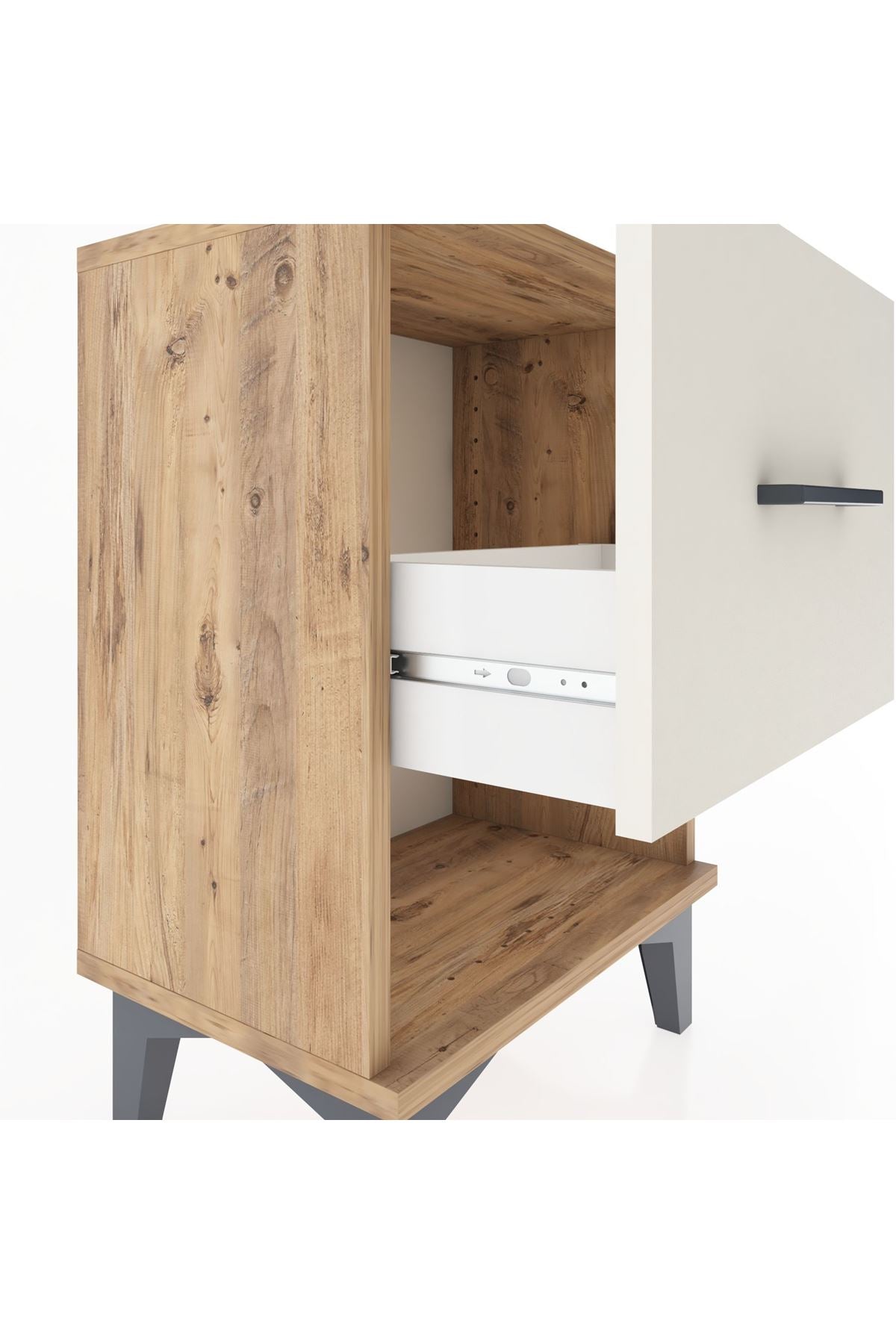 Arges Komodin Tek Çekmeceli 44x30x64 Çam-Aytaşı