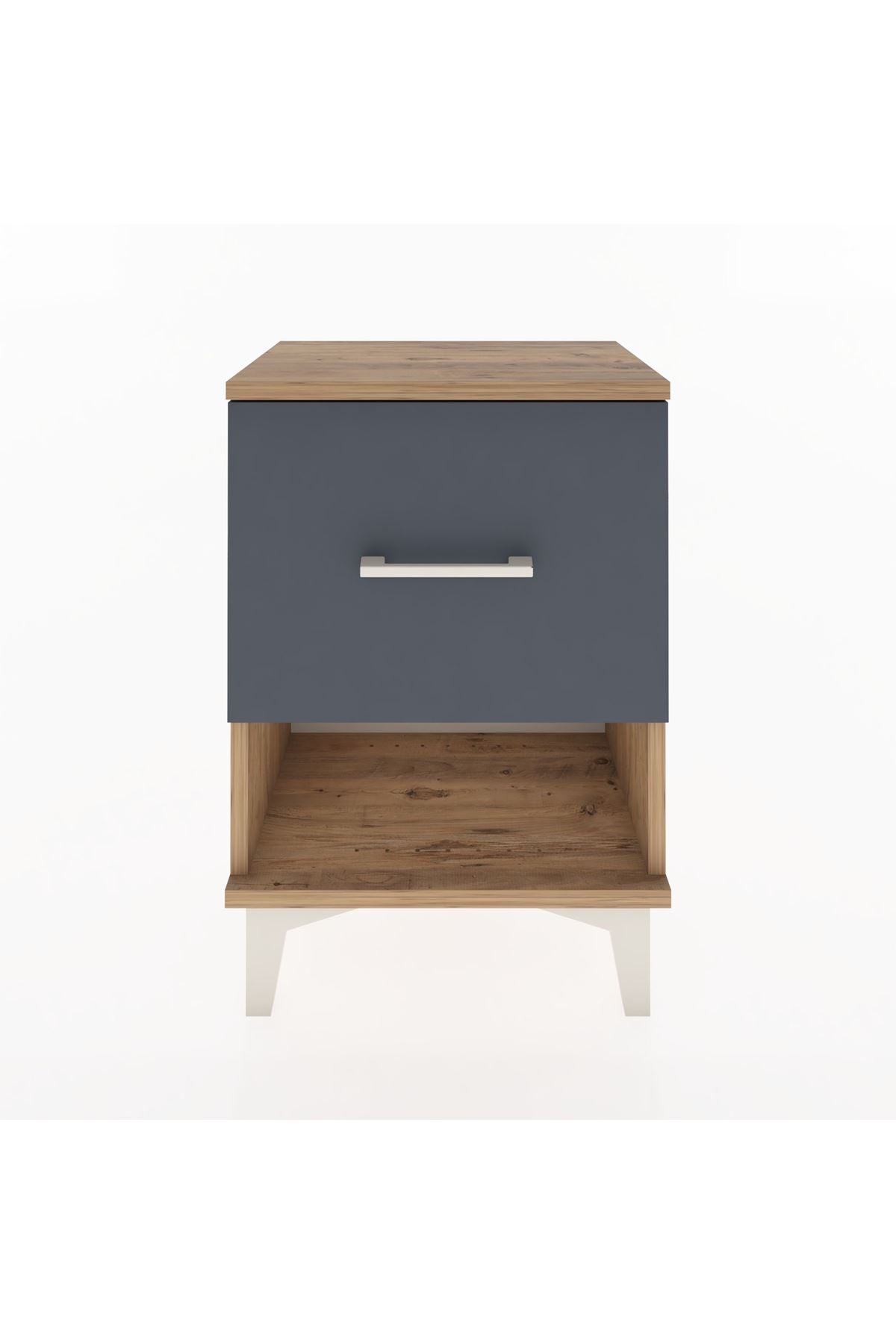 Arges Komodin Tek Çekmeceli 44x30x64 Çam-Antrasit