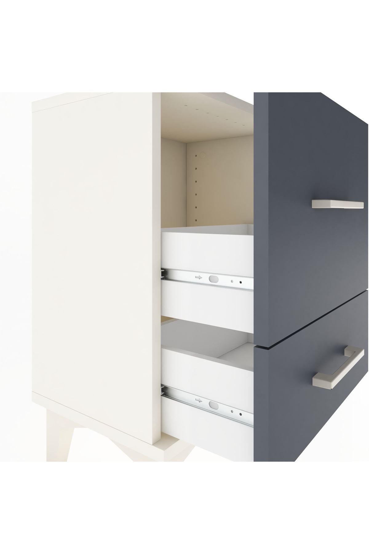 Arges Komodin 2 Çekmeceli 44x30x64 Aytaşı-Antrasit