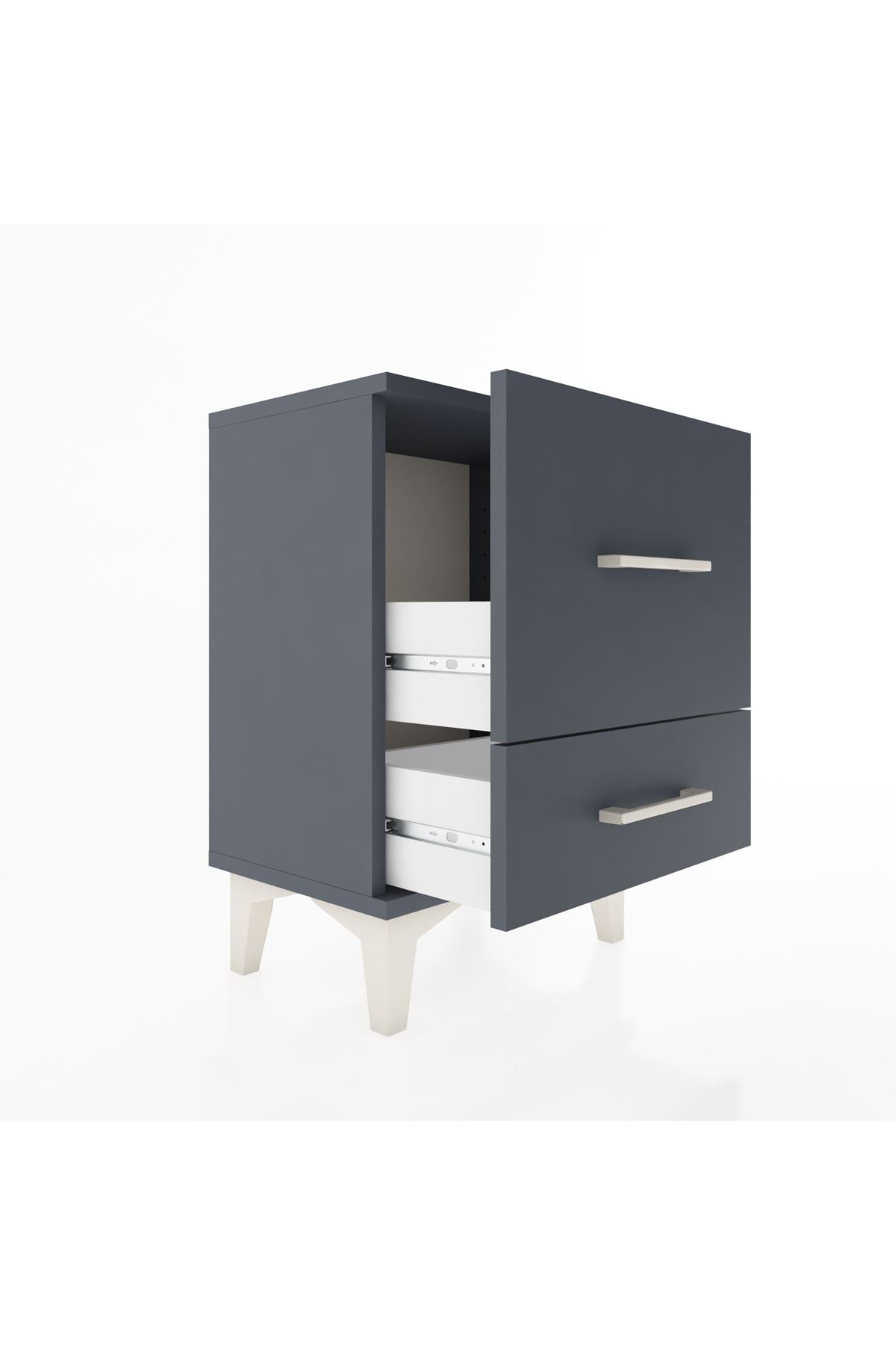 Arges Komodin 2 Çekmeceli 44x30x64 Antrasit-Antrasit