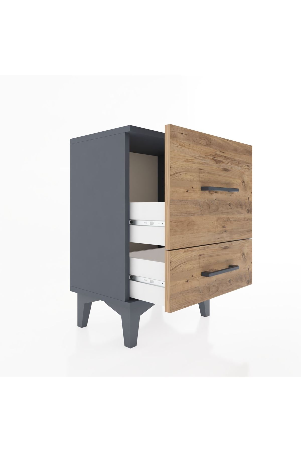 Arges Komodin 2 Çekmeceli 44x30x64 Antrasit-Çam