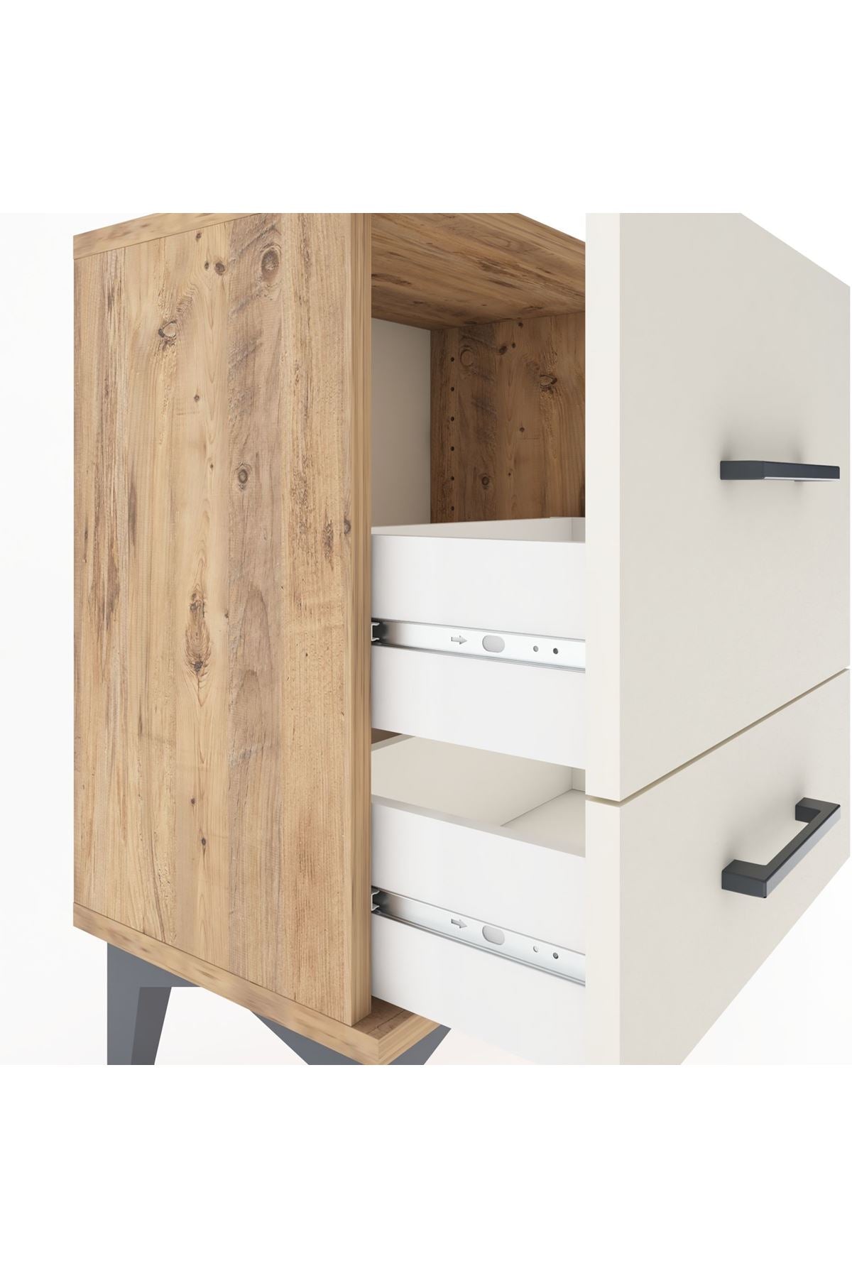 Arges Komodin 2 Çekmeceli 44x30x64 Çam-Aytaşı