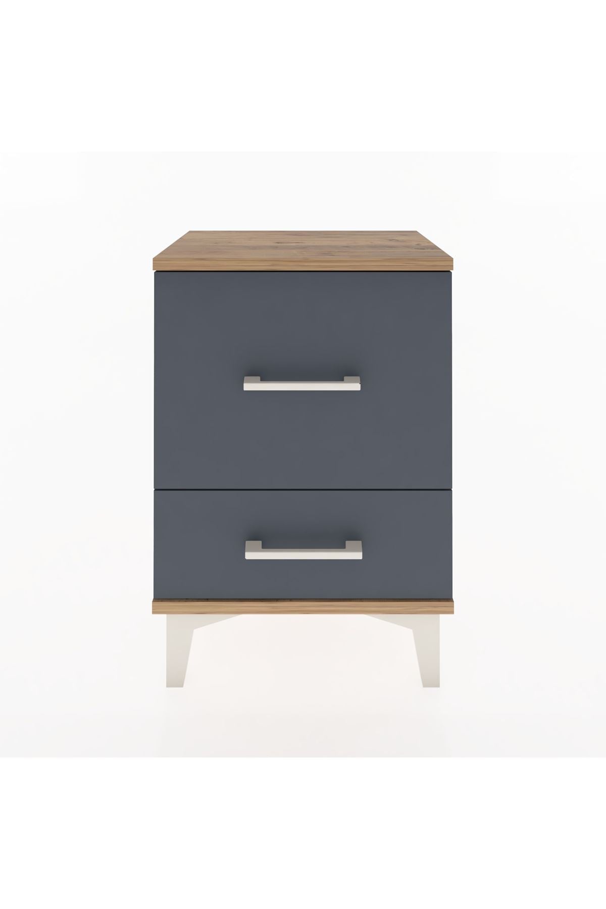 Arges Komodin 2 Çekmeceli 44x30x64 Çam-Antrasit