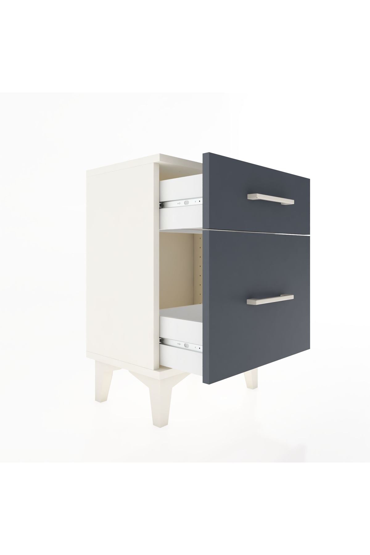 Arges Komodin 2 Çekmeceli 44x30x64 Aytaşı-Antrasit