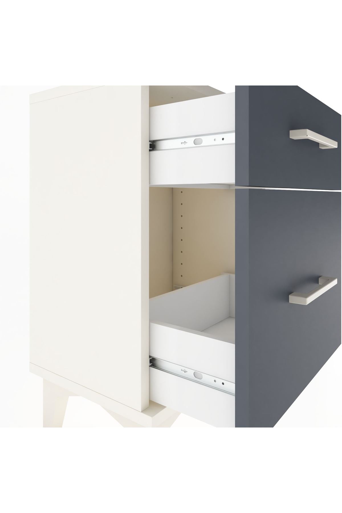 Arges Komodin 2 Çekmeceli 44x30x64 Aytaşı-Antrasit