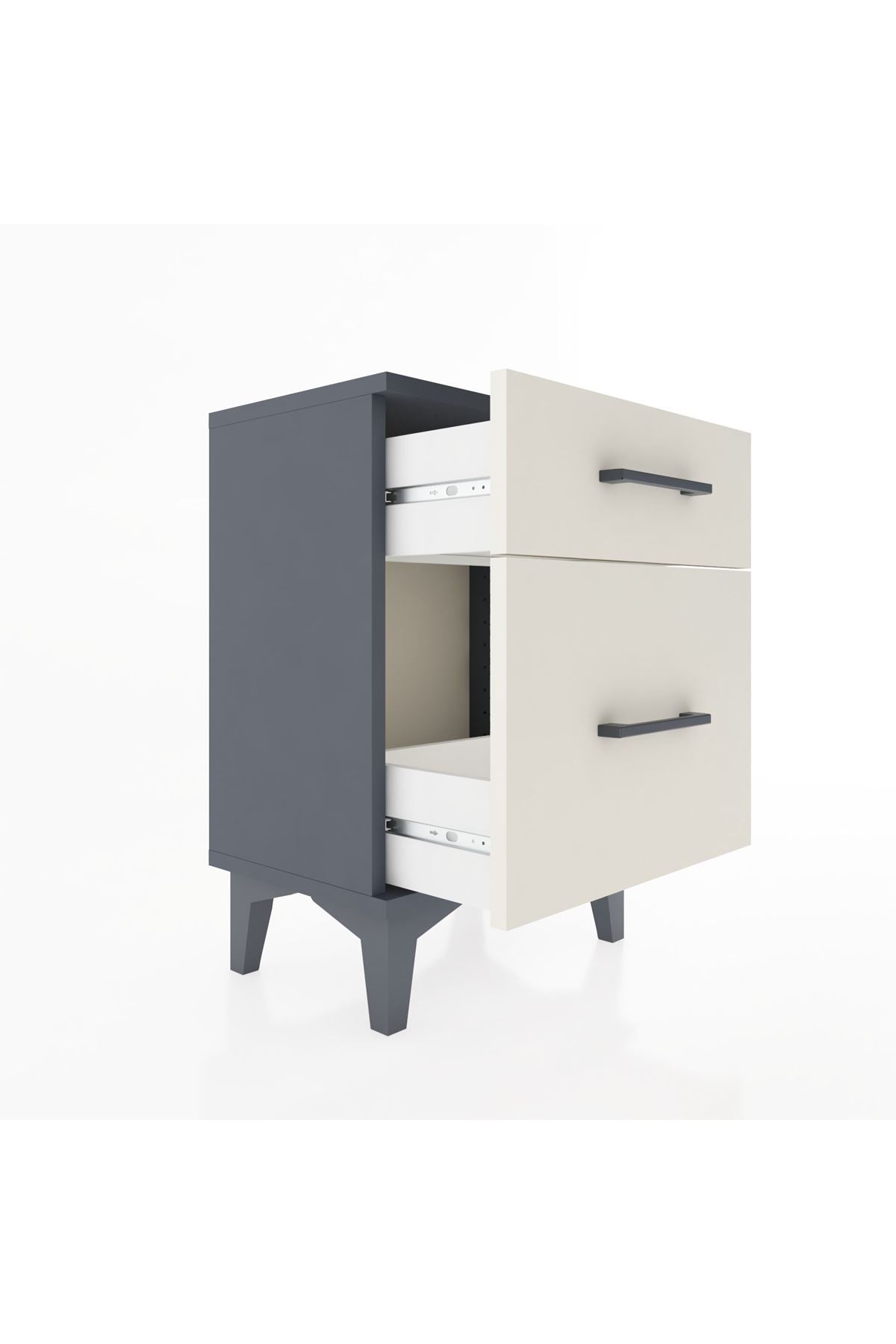 Arges Komodin 2 Çekmeceli 44x30x64 Antrasit-Aytaşı