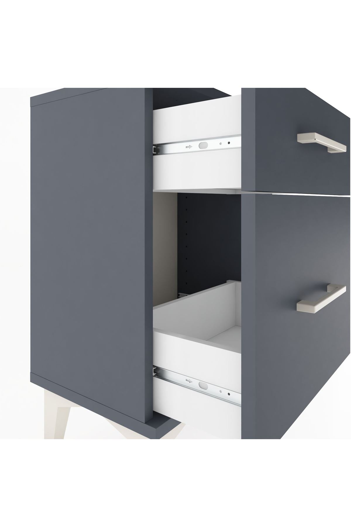 Arges Komodin 2 Çekmeceli 44x30x64 Antrasit-Antrasit