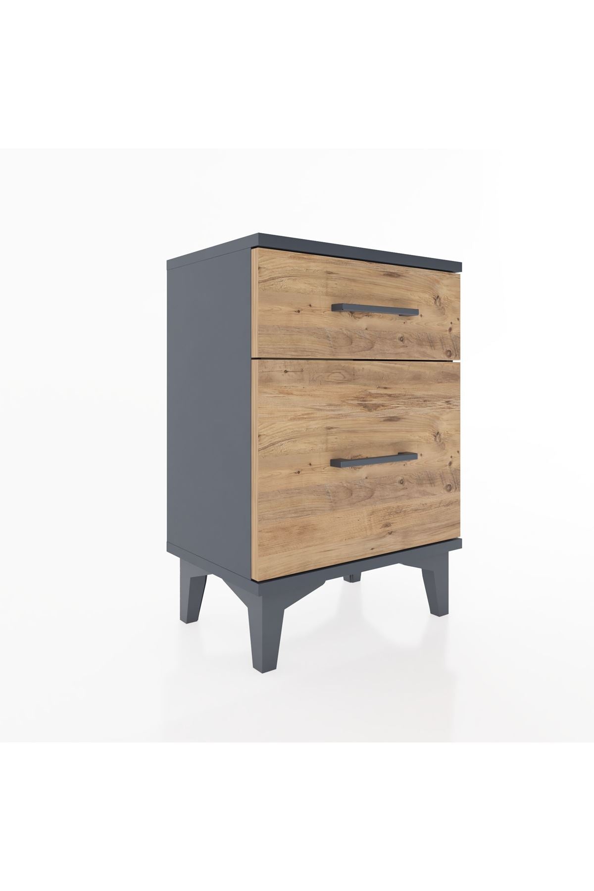 Arges Komodin 2 Çekmeceli 44x30x64 Antrasit-Çam