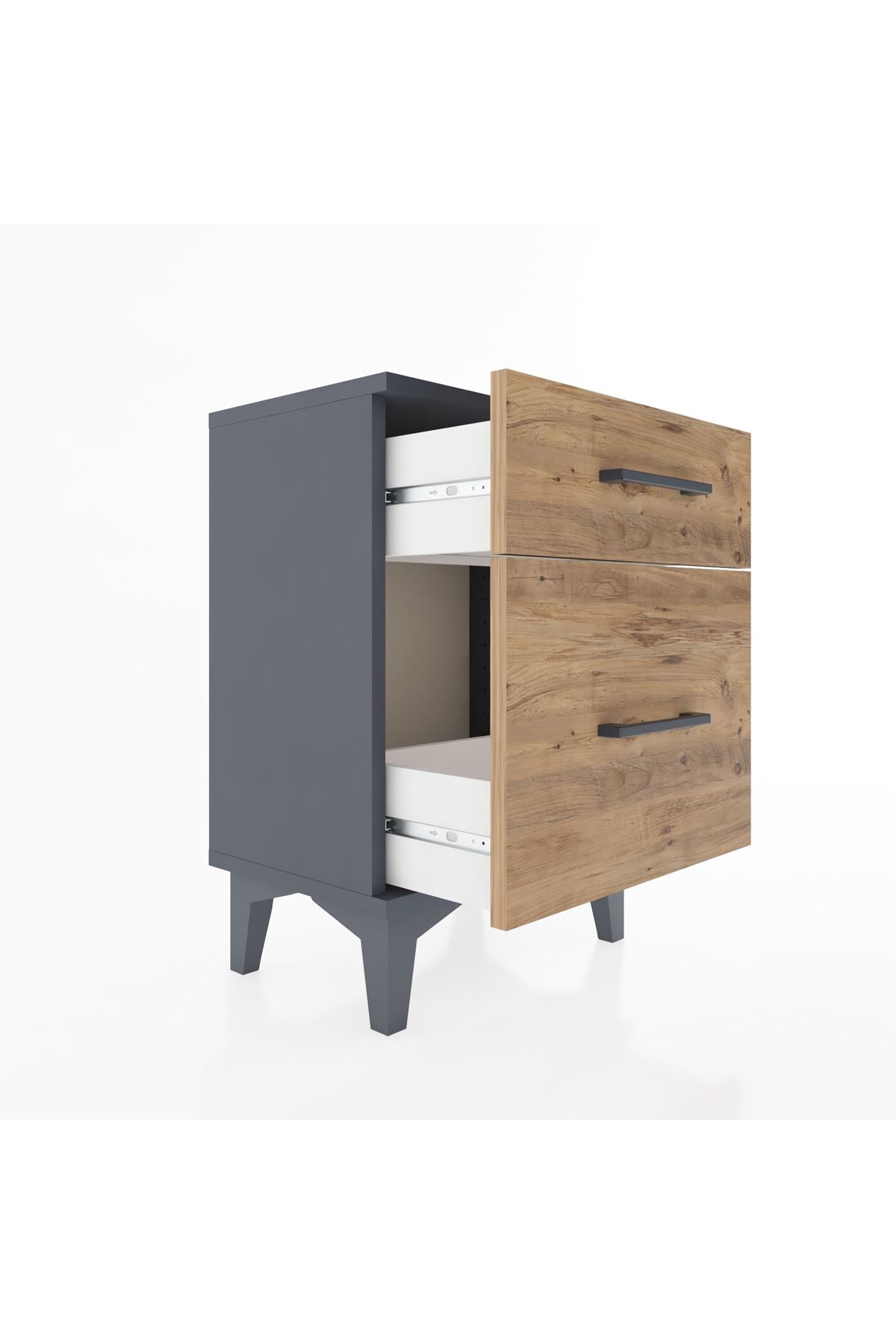 Arges Komodin 2 Çekmeceli 44x30x64 Antrasit-Çam