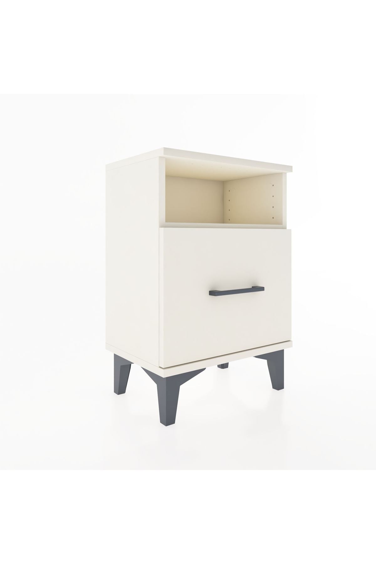 Arges Komodin Tek Raflı 2 Çekmeceli 44x30x64 Aytaşı-Aytaşı