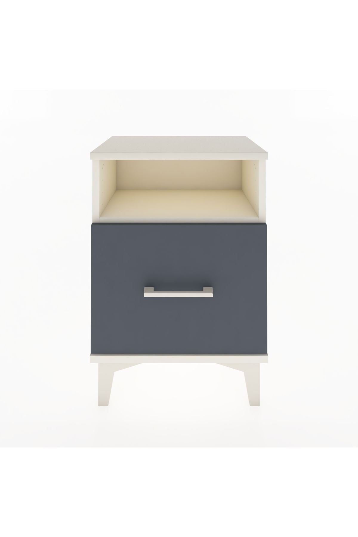 Arges Komodin Tek Raflı 2 Çekmeceli 44x30x64 Aytaşı-Antrasit