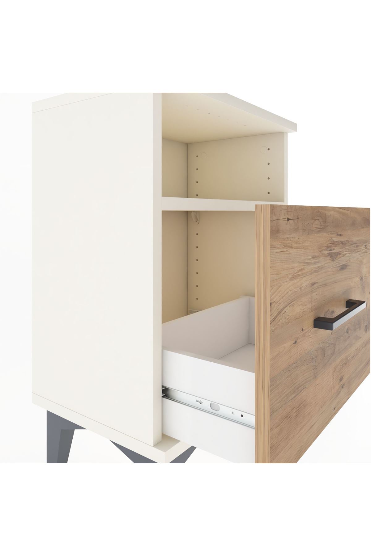 Arges Komodin Tek Raflı 2 Çekmeceli 44x30x64 Aytaşı-Çam