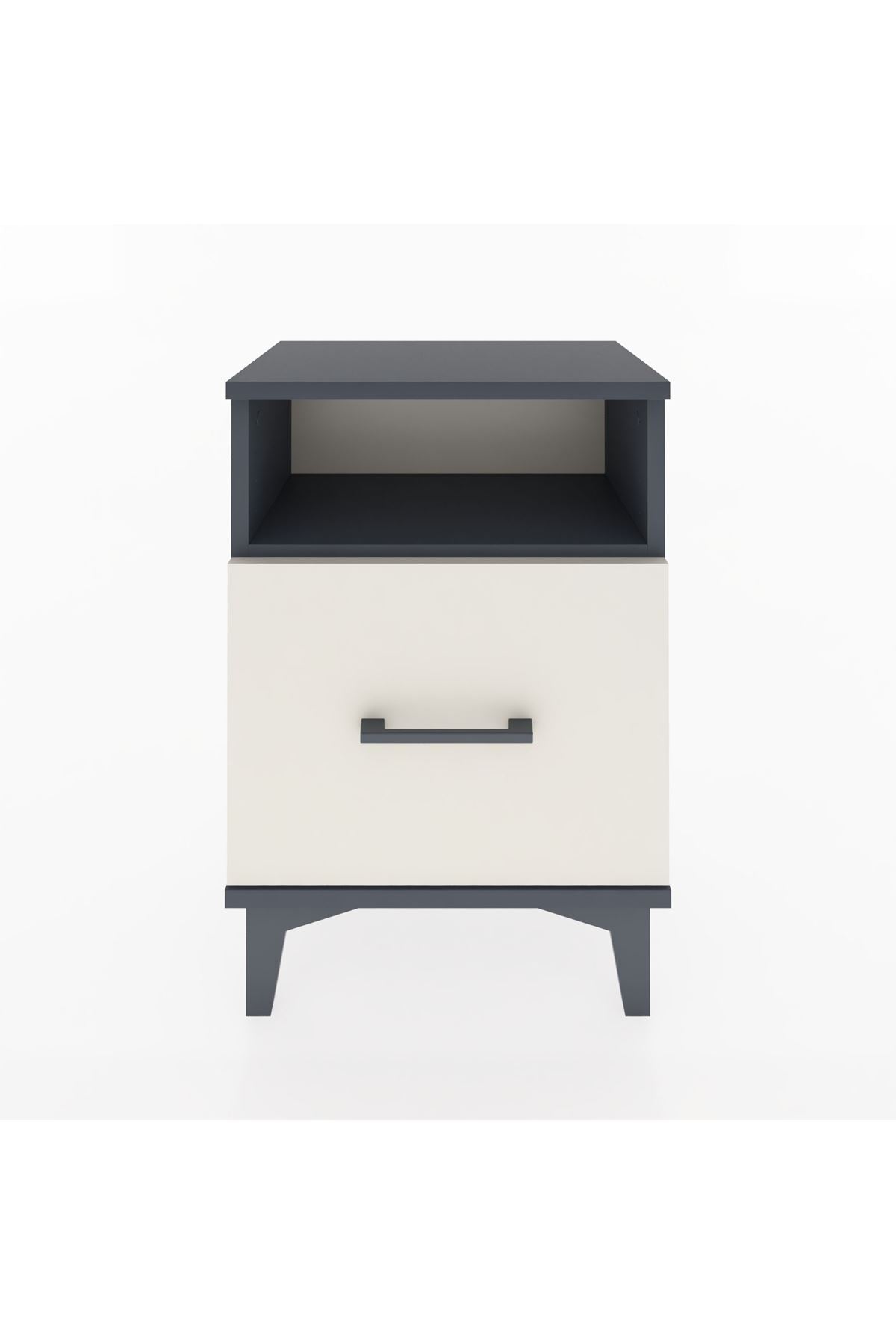 Arges Komodin Tek Raflı 2 Çekmeceli 44x30x64 Antrasit-Aytaşı