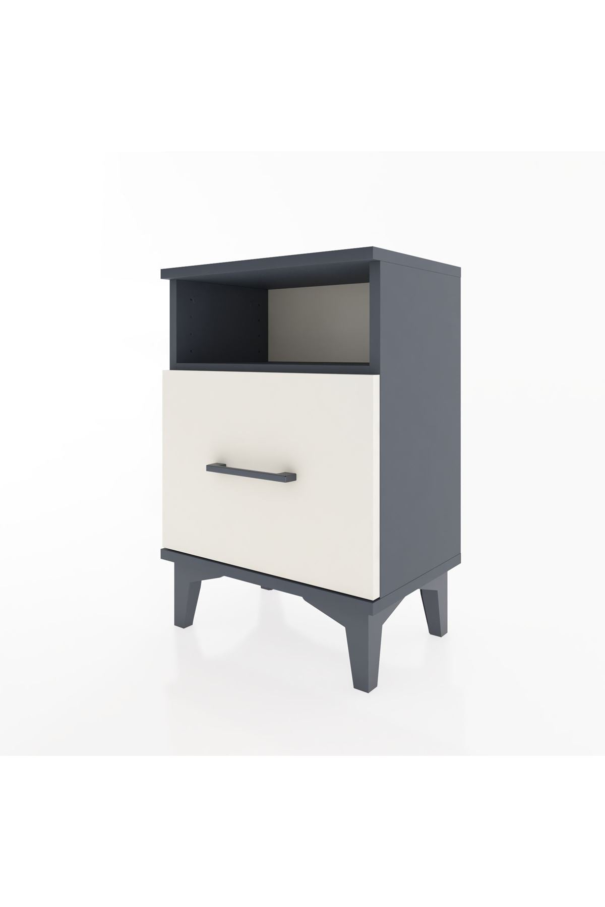 Arges Komodin Tek Raflı 2 Çekmeceli 44x30x64 Antrasit-Aytaşı