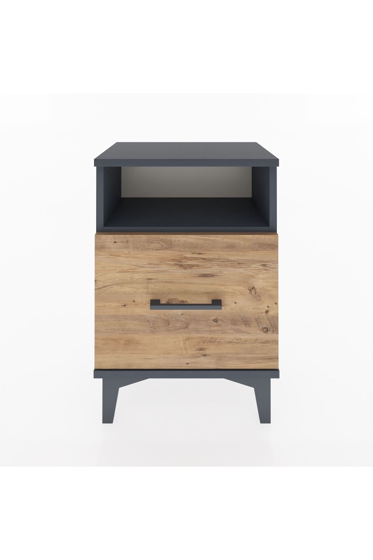 Arges Komodin Tek Raflı 2 Çekmeceli 44x30x64 Antrasit-Çam