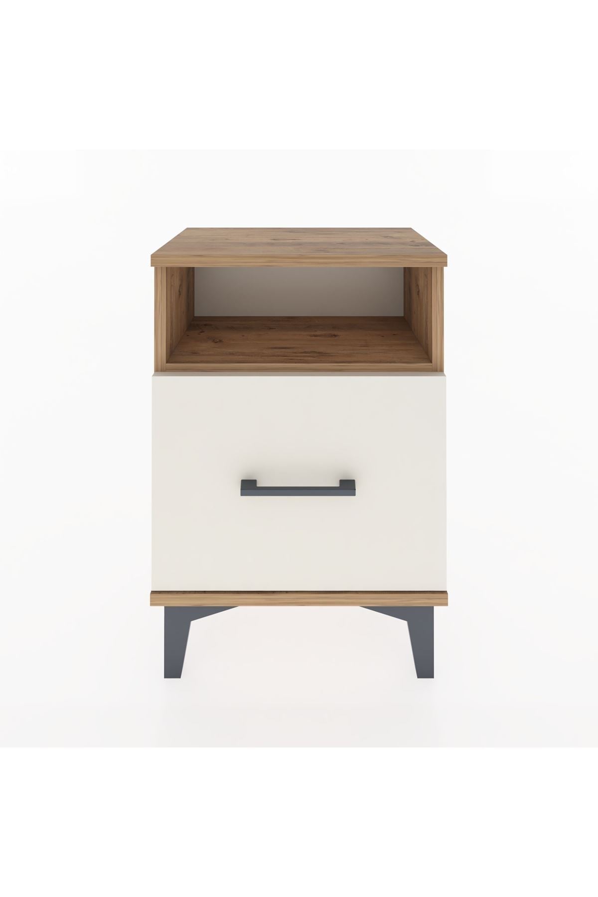 Arges Komodin Tek Raflı 2 Çekmeceli 44x30x64 Çam-Aytaşı