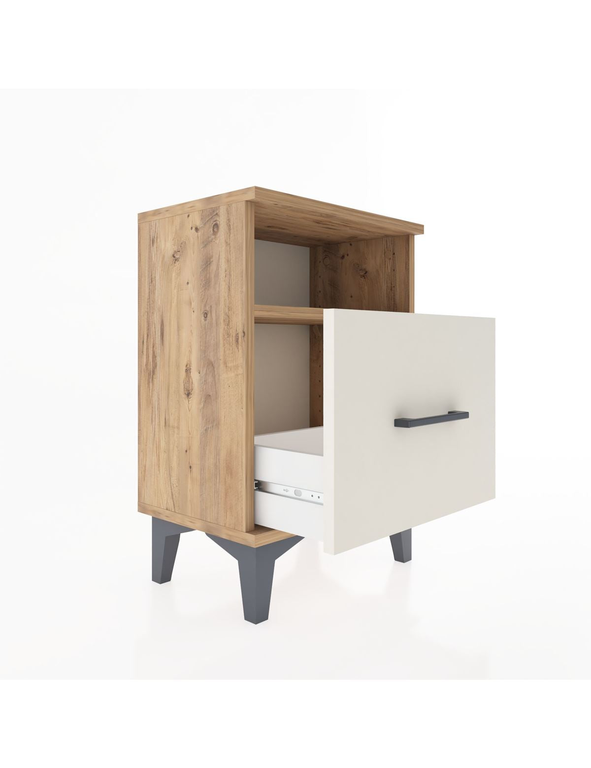 Arges Komodin Tek Raflı 2 Çekmeceli 44x30x64 - S07M010V7A