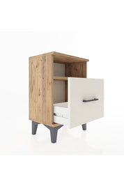 Arges Komodin Tek Raflı 2 Çekmeceli 44x30x64 Çam-Aytaşı