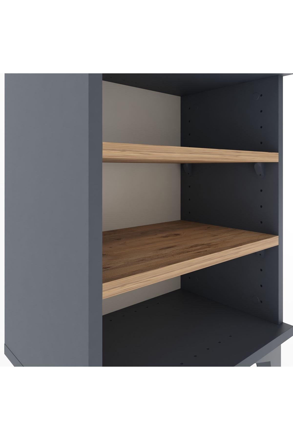 Arges Komodin 2 Raflı 44x30x64 Antrasit-Çam