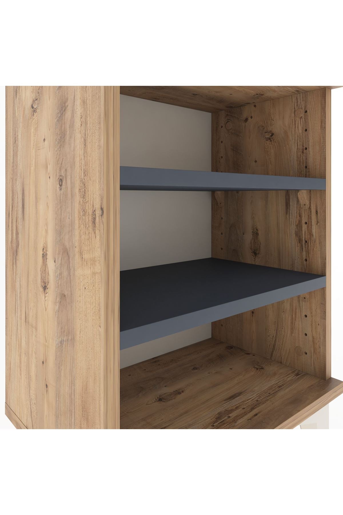 Arges Komodin 2 Raflı 44x30x64 Çam-Antrasit