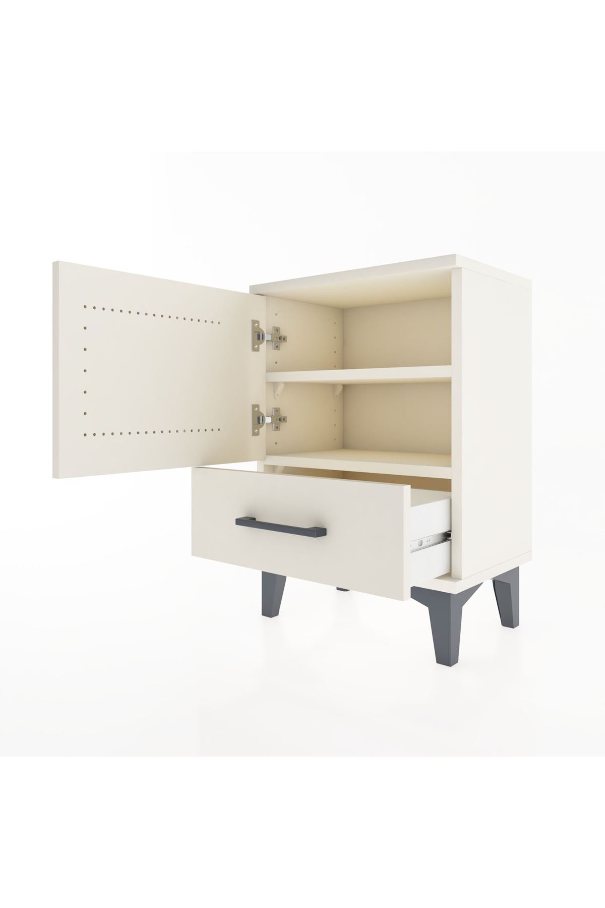 Arges Komodin 2 Raflı Tek Kapaklı 44x30x64 Aytaşı-Aytaşı