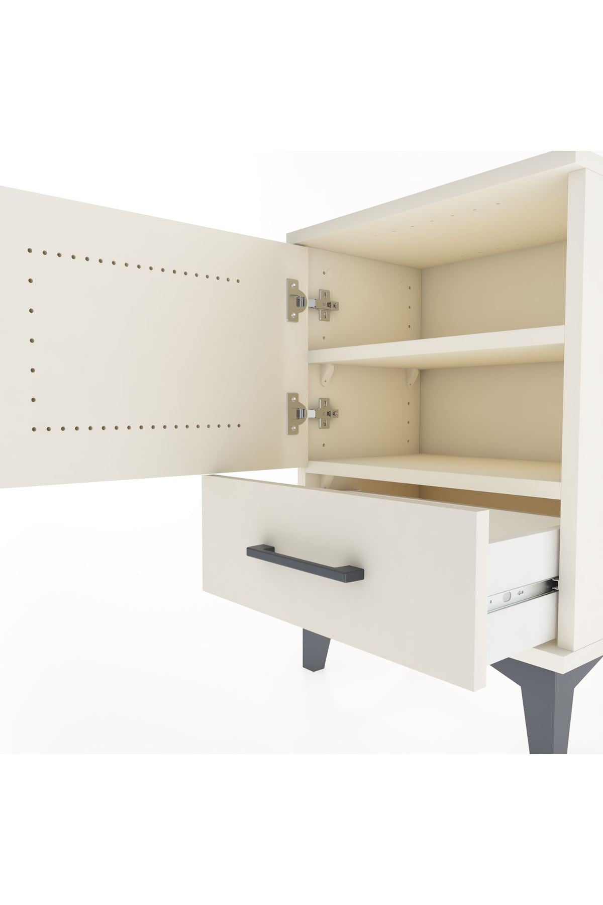 Arges Komodin 2 Raflı Tek Kapaklı 44x30x64 Aytaşı-Aytaşı