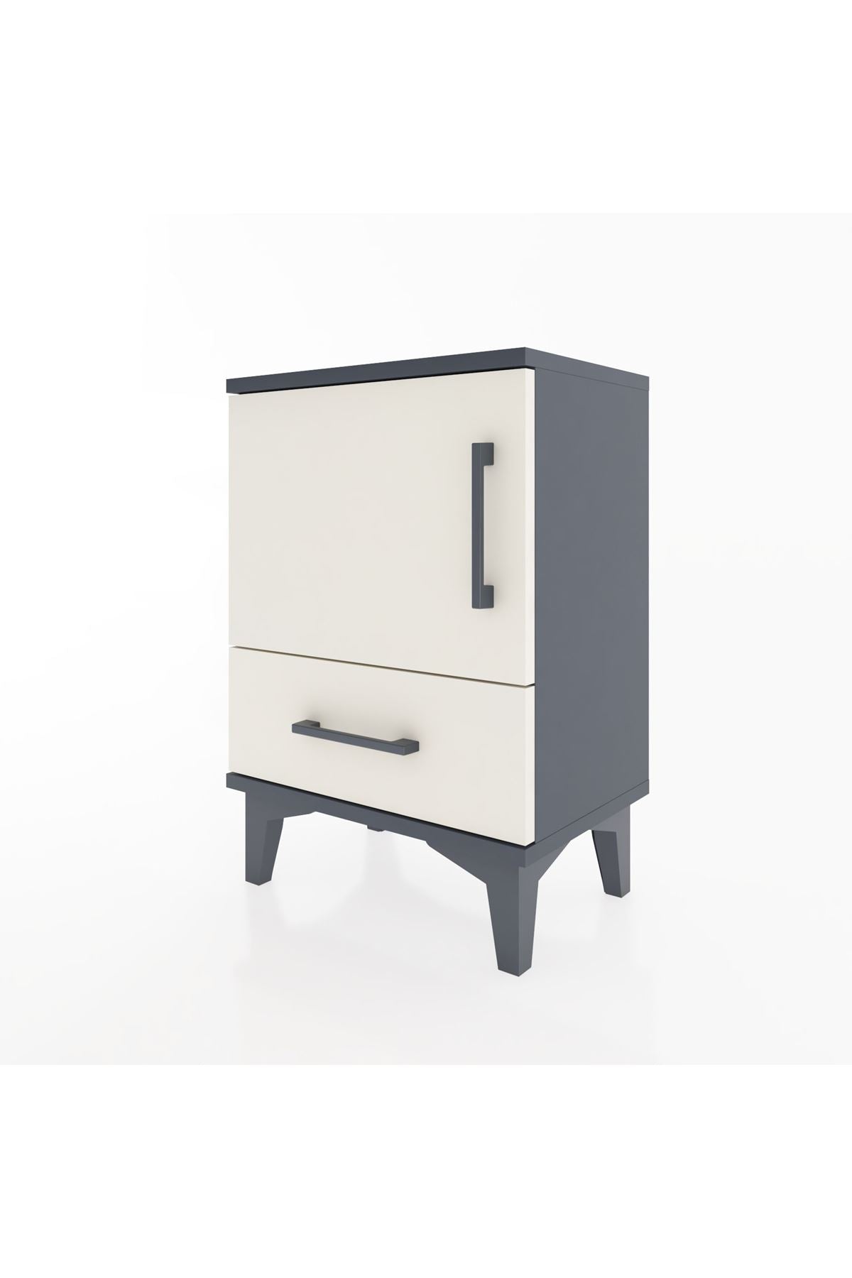 Arges Komodin 2 Raflı Tek Kapaklı 44x30x64 Antrasit-Aytaşı