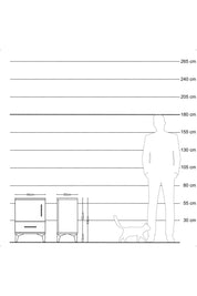 Arges Komodin 2 Raflı Tek Kapaklı 44x30x64 Antrasit-Aytaşı