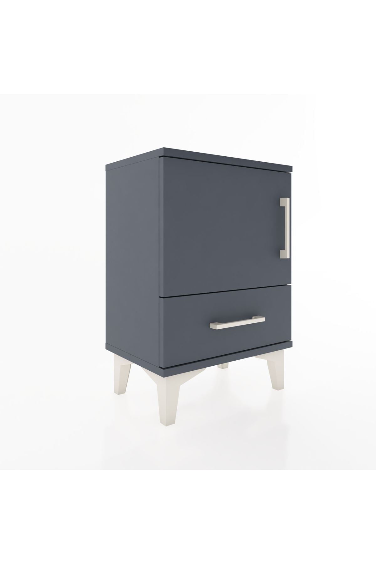 Arges Komodin 2 Raflı Tek Kapaklı 44x30x64 Antrasit-Antrasit