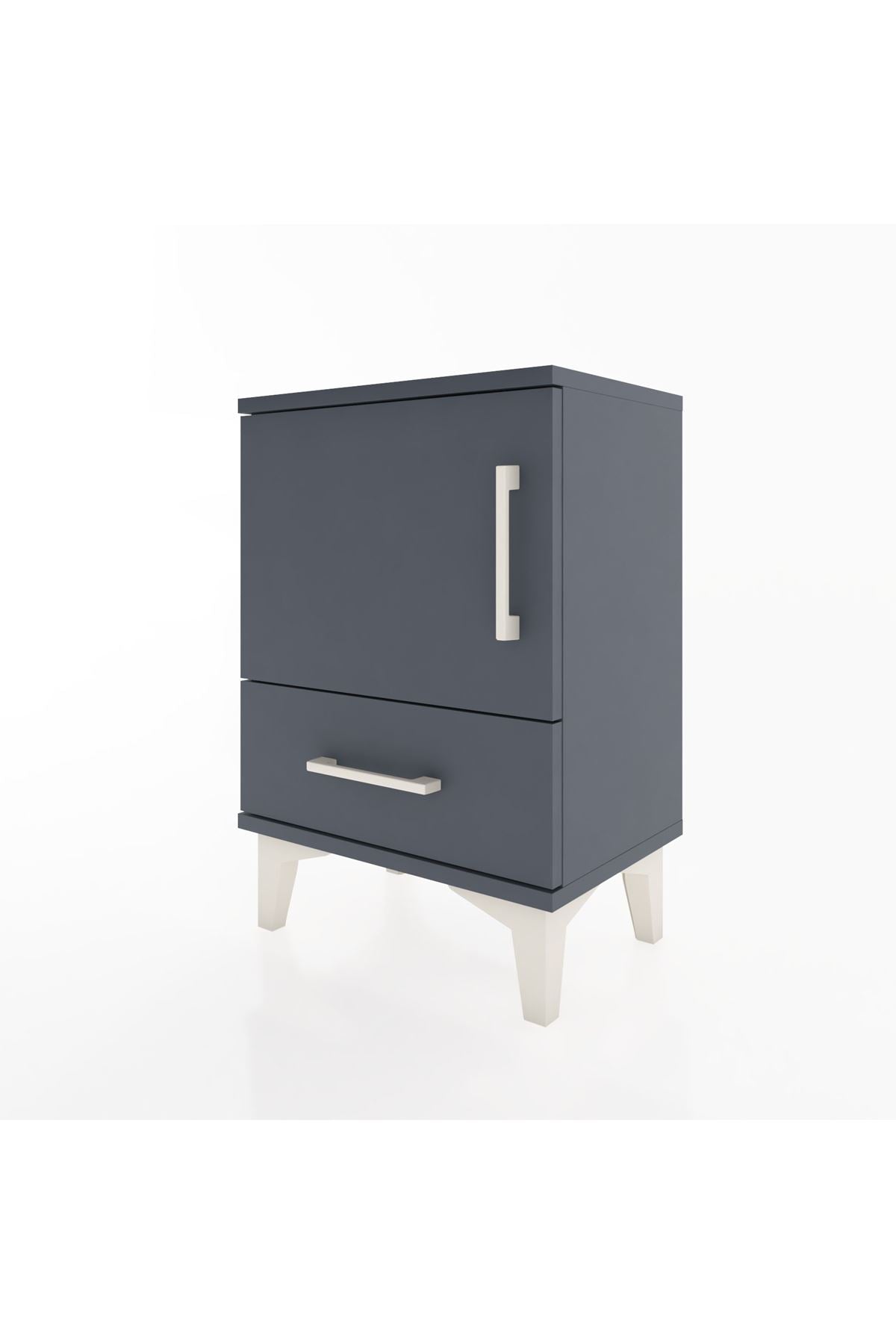 Arges Komodin 2 Raflı Tek Kapaklı 44x30x64 Antrasit-Antrasit