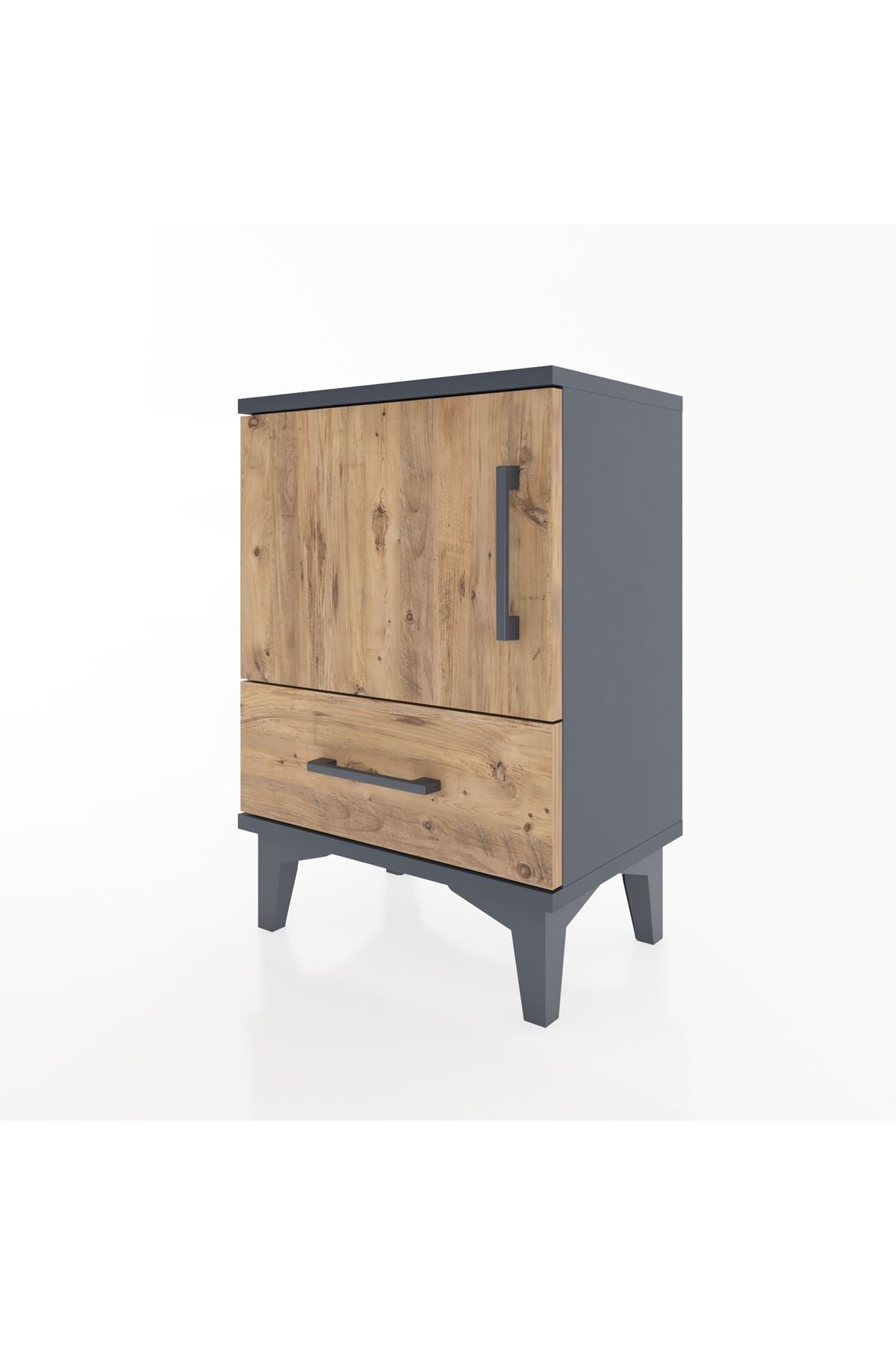 Arges Komodin 2 Raflı Tek Kapaklı 44x30x64 Antrasit-Çam