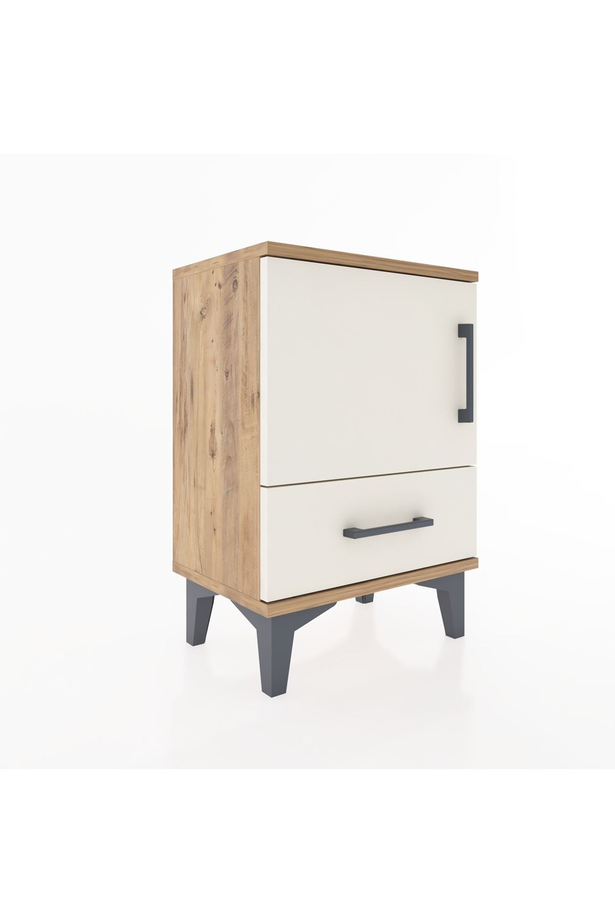 Arges Komodin 2 Raflı Tek Kapaklı 44x30x64 Çam-Aytaşı