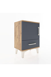 Arges Komodin 2 Raflı Tek Kapaklı 44x30x64 Çam-Antrasit