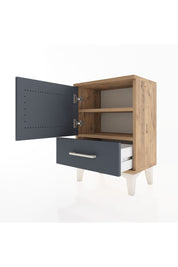 Arges Komodin 2 Raflı Tek Kapaklı 44x30x64 Çam-Antrasit