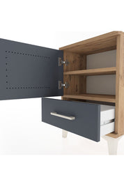 Arges Komodin 2 Raflı Tek Kapaklı 44x30x64 Çam-Antrasit