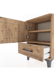 Arges Komodin 2 Raflı Tek Kapaklı 44x30x64 Çam-Çam