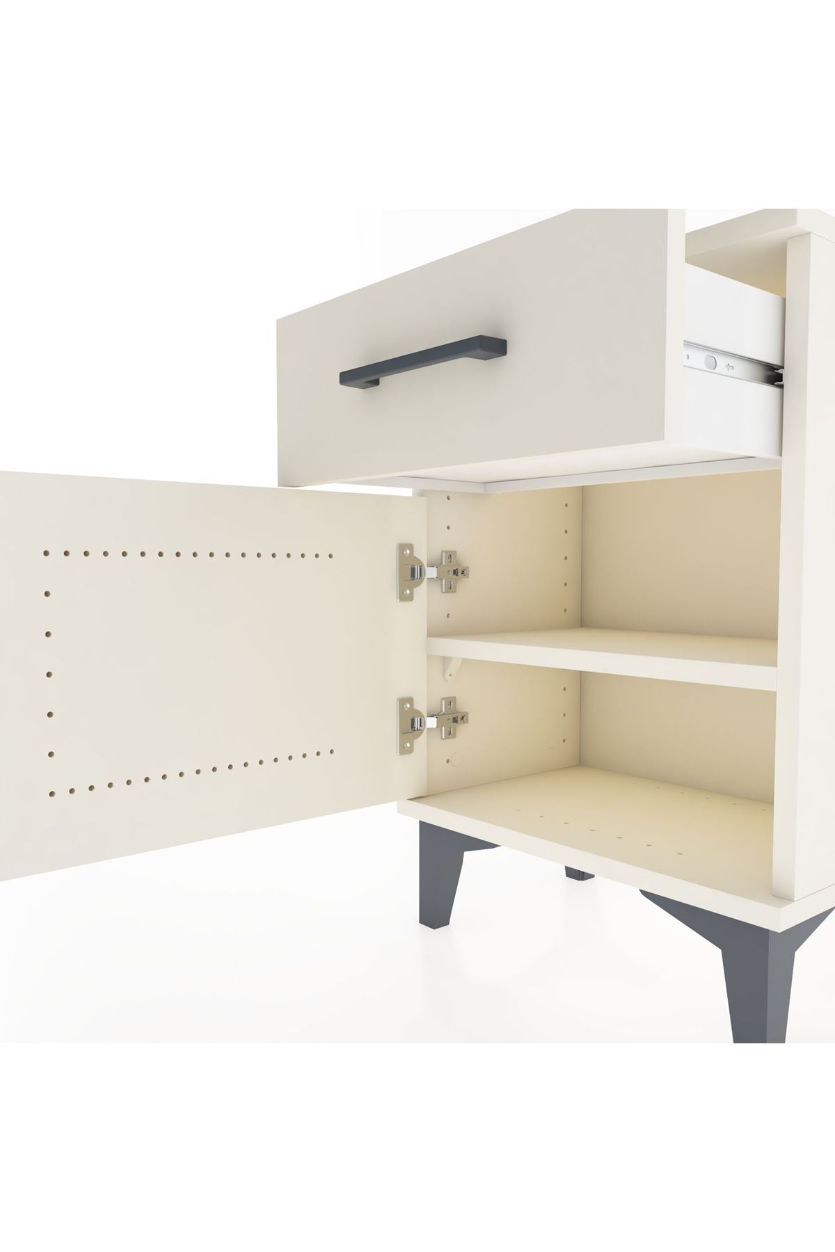 Arges Komodin Tek Raflı Tek Kapaklı 44x30x64 Aytaşı-Aytaşı