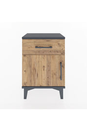 Arges Komodin Tek Raflı Tek Kapaklı 44x30x64 Antrasit-Çam