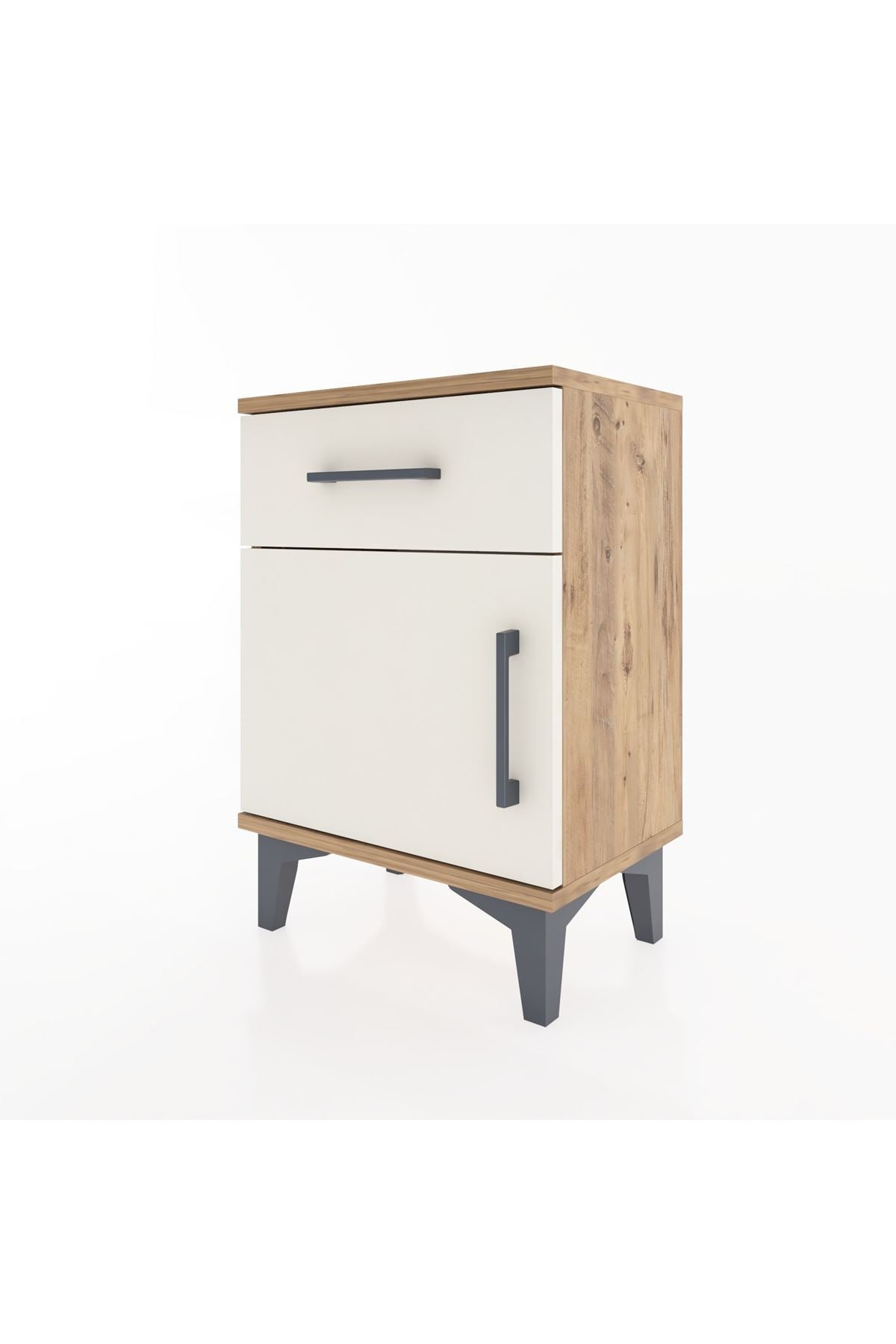 Arges Komodin Tek Raflı Tek Kapaklı 44x30x64 Çam-Aytaşı