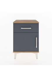 Arges Komodin Tek Raflı Tek Kapaklı 44x30x64 Çam-Antrasit