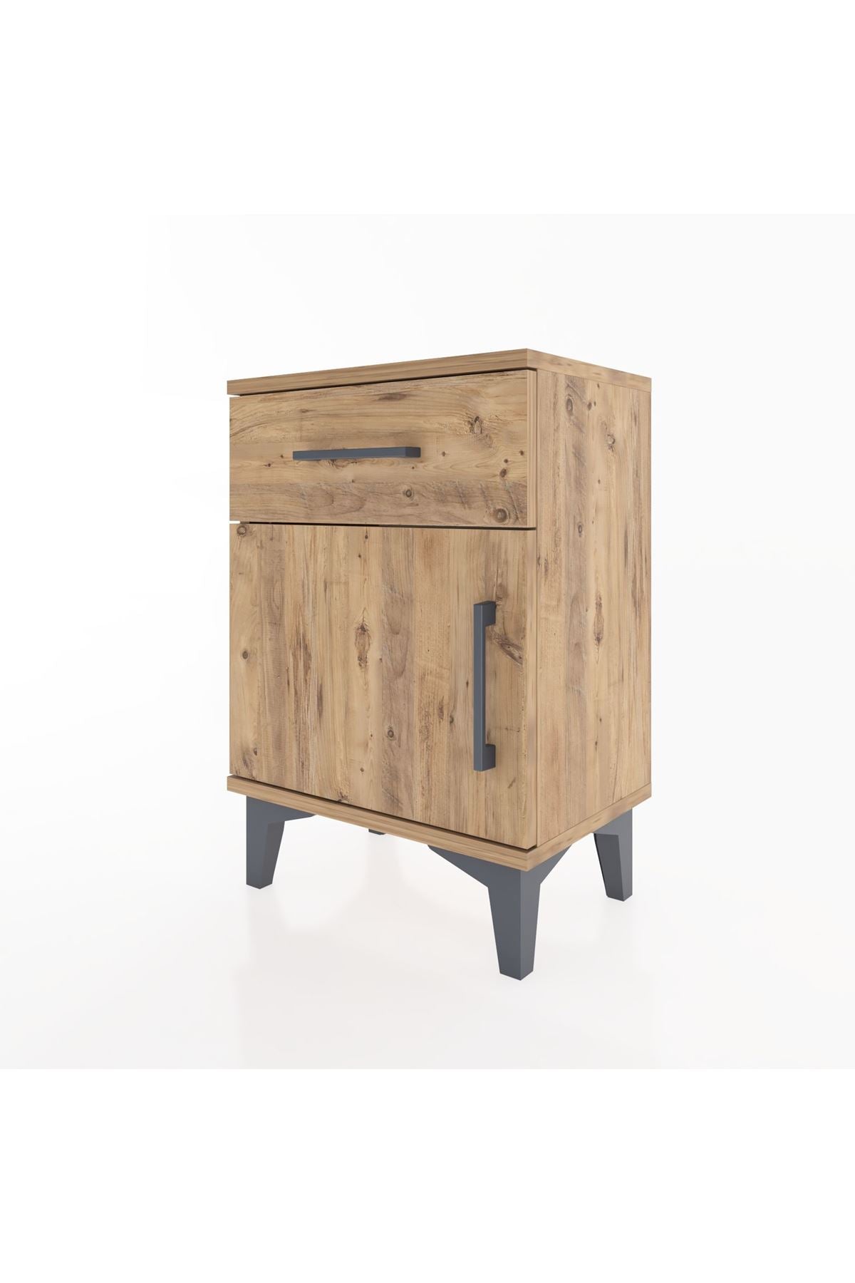 Arges Komodin Tek Raflı Tek Kapaklı 44x30x64 Çam-Çam