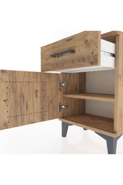 Arges Komodin Tek Raflı Tek Kapaklı 44x30x64 Çam-Çam