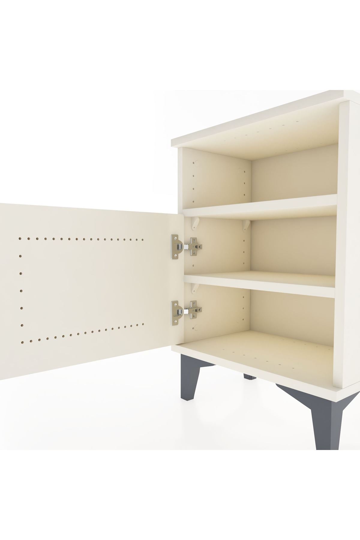 Arges Komodin 2 Raflı Tek Kapaklı 44x30x64 Aytaşı-Aytaşı