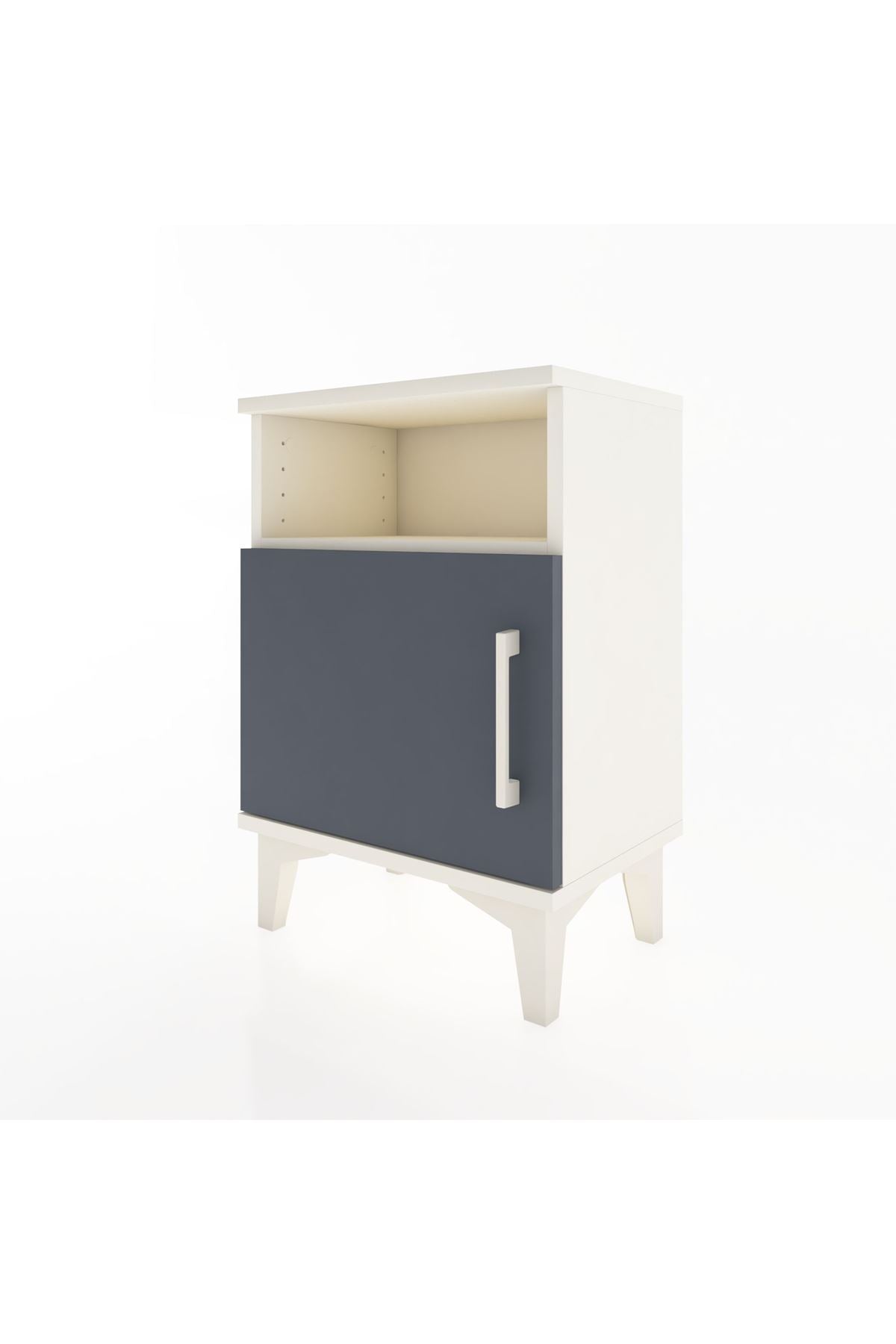 Arges Komodin 2 Raflı Tek Kapaklı 44x30x64 Aytaşı-Antrasit