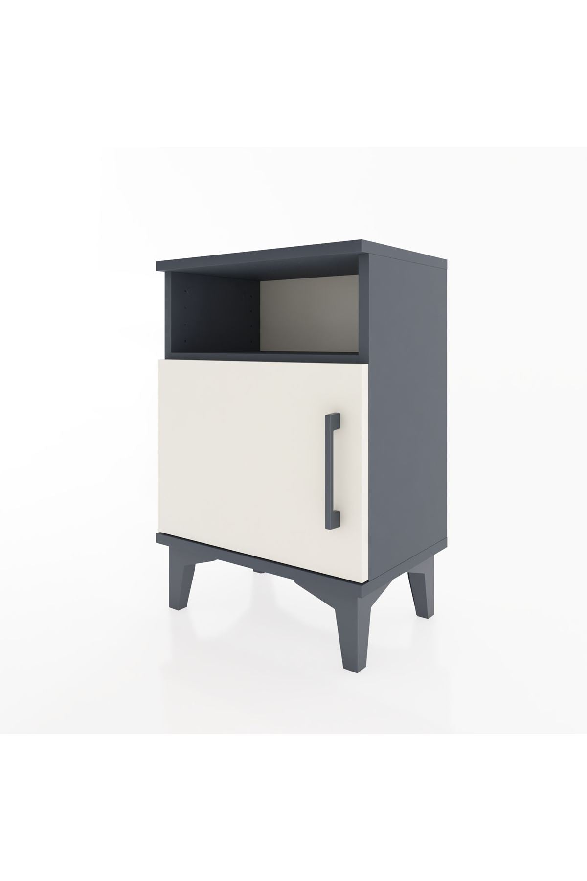 Arges Komodin 2 Raflı Tek Kapaklı 44x30x64 Antrasit-Aytaşı