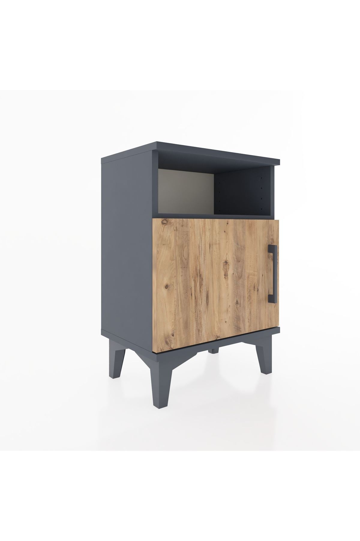 Arges Komodin 2 Raflı Tek Kapaklı 44x30x64 Antrasit-Çam