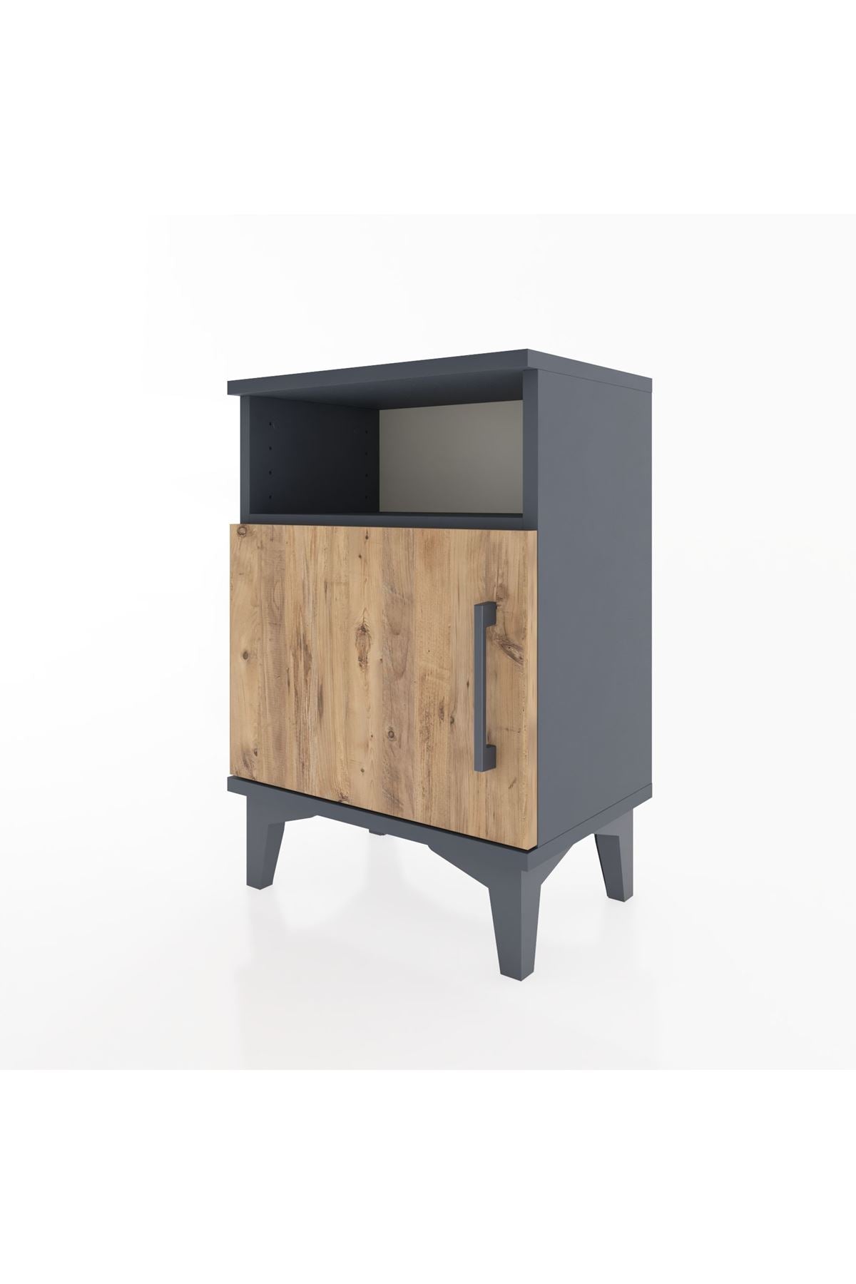 Arges Komodin 2 Raflı Tek Kapaklı 44x30x64 Antrasit-Çam