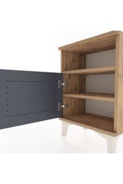 Arges Komodin 2 Raflı Tek Kapaklı 44x30x64 Çam-Antrasit